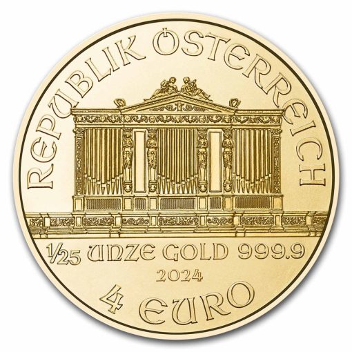 2024 (New) Austrian Philharmonic 4 Euro 24K 1/25 oz Gold Coin - Image 2