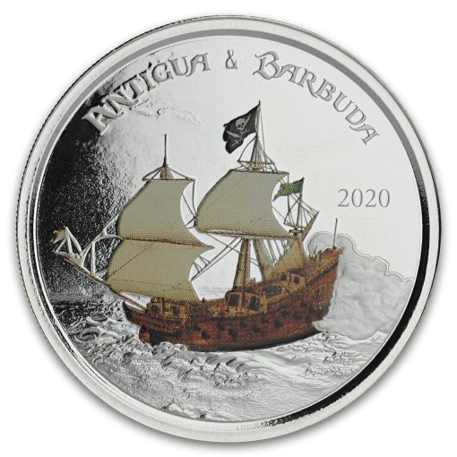 2020 (New) Color Proof Pirate Ship・Rum Runner 1 oz  .999 Silver Coin - Image 2