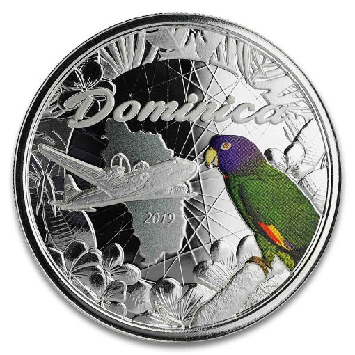 2019 (New) Color Proof Dominica The Nature Isle 1 oz  .999 Silver Coin - Image 2