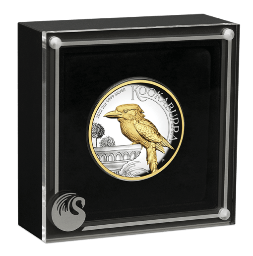 2022 (New) Australian Kookaburra Silver 2 oz Gilded High Relief Proof Coin