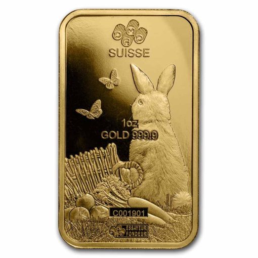 2023 (New) Pamp Swiss Lunar Year of the Rabbit Gold 1 oz Bar - Image 4