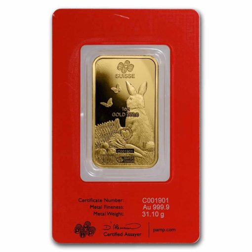 2023 (New) Pamp Swiss Lunar Year of the Rabbit Gold 1 oz Bar - Image 2