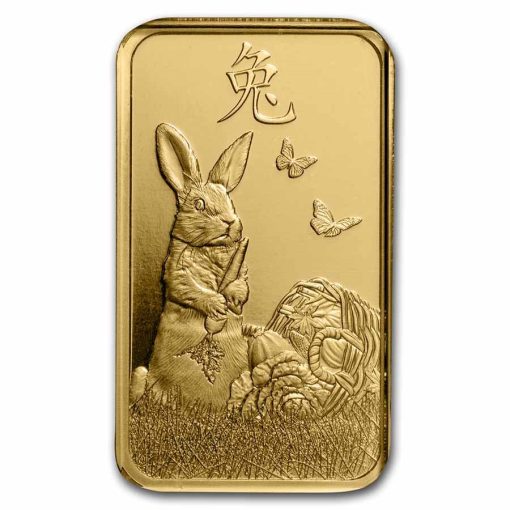 2023 (New) Pamp Swiss Lunar Year of the Rabbit Gold 1 oz Bar - Image 3