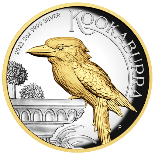 2022 (New) Australian Kookaburra Silver 2 oz Gilded High Relief Proof Coin - Image 2