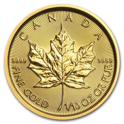 2019 (New) Canadian Maple Leaf Gold 24K 1/10 oz Gold Coin