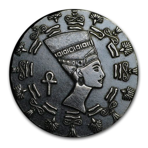 (New) Queen Nefertiti 1/10 oz .999 Silver Antique Proof Egyptian Relic Coin