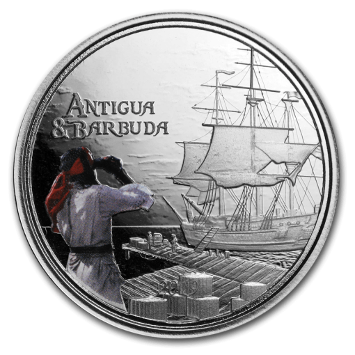 2019 (New) Color Proof Pirate Ship・Rum Runner 1 oz  .999 Silver Coin