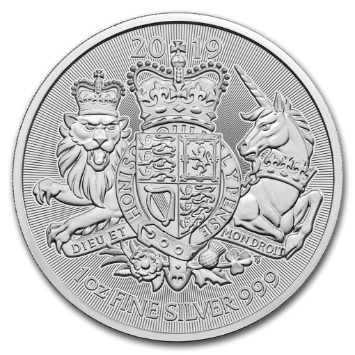 2019 (New) Great Britain Royal Arms of England 1 oz 31.1 gram .999 Silver Coin