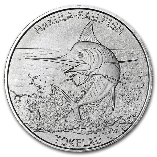 2016年 (新品) トケラウ「カジキ 旗魚」純銀 1オンス 銀貨