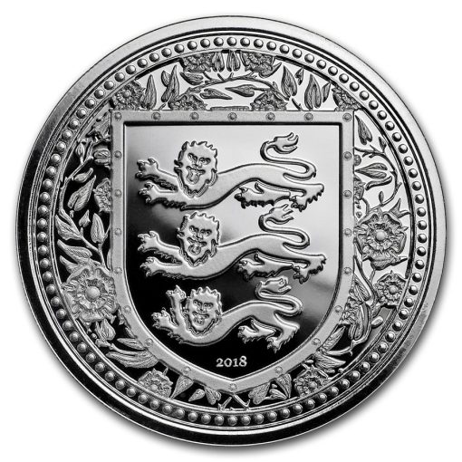 2018 (New) Gibraltar Royal Arms of England 1 oz .999 Silver