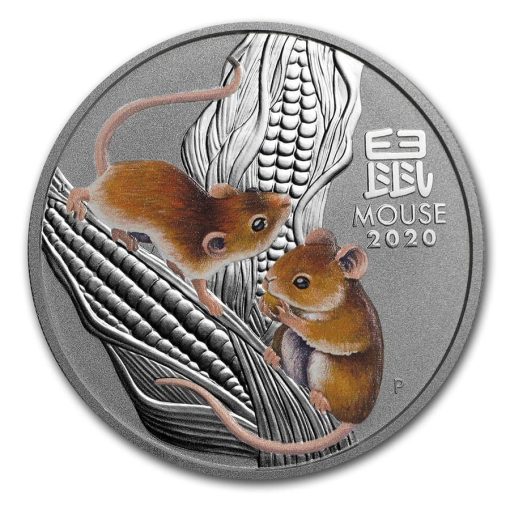 2020 (New) Australia Color Year of the Mouse Lunar Perth 1 oz Silver Coin