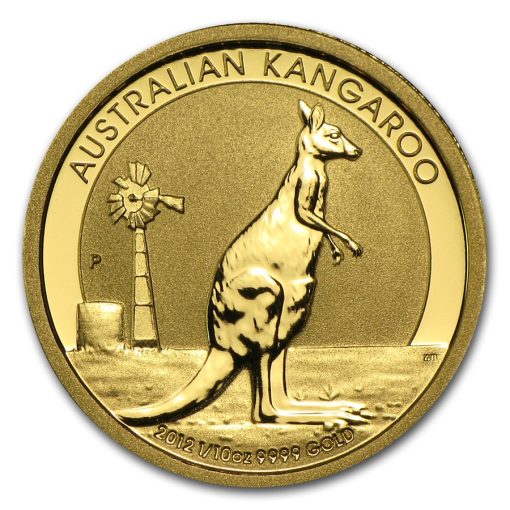 2012 (New) Australia Kangaroo 24K 1/10 oz Gold Coin in Capsule