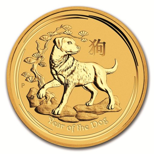 【3 Day Ship】2018 (New) Australia Year of the Dog Lunar 24K  1/2 oz Gold in Capsule・1 Coin