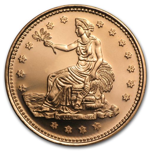 (New) Trade Dollar 1oz Copper Coin .999 Round