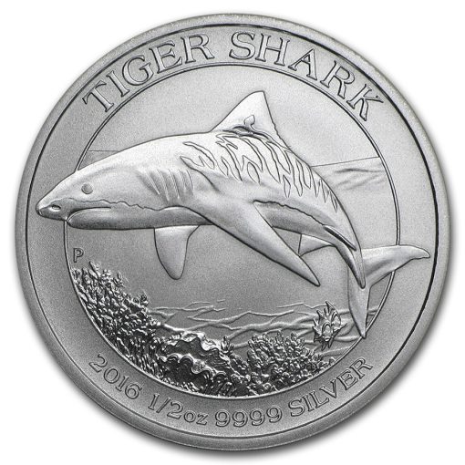 2016 (New) Australian Tiger Shark Perth Mint 1/2 oz Silver Coin