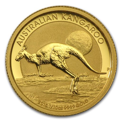 2015 (New) Australia Kangaroo 24K 1/10 oz Gold Coin in Capsule