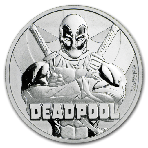 2018 (New) Tuvalu Marvel「Deadpool」$1 Silver .999 Coin 1 oz