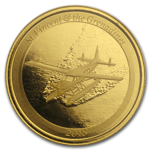 【3 Day Ship】2018 (New) St. Vincent & The Grenadines Seaplane 1 oz 24K Gold Assay