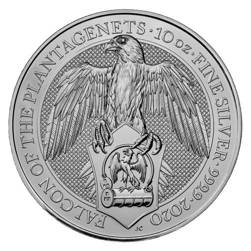 2020 (New) England Falcon Queens Beast £10 Silver Coin 10 oz