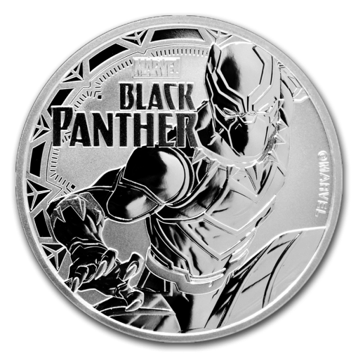 2018 (New) Tuvalu Marvel「Black Panther」$1 Silver .999 Coin 1 oz