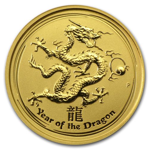 2012 (New) Australia Year of the Dragon Lunar 24K 1/10 oz Gold Coin Proof - Image 2