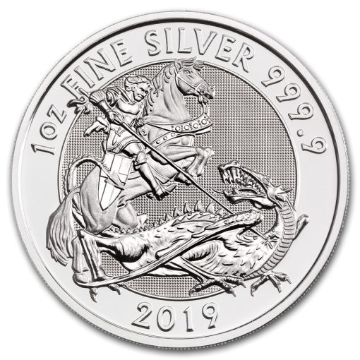 2019 (New) Great Britain  1 oz Valiant「St. George Slaying Dragon」£2 Silver Coin