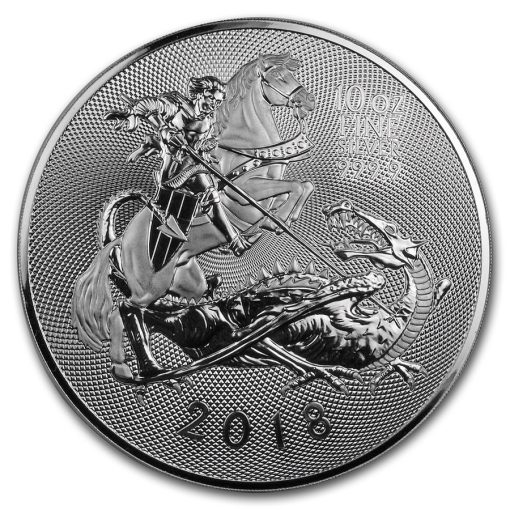 2018 (New) Great Britain  10 oz Valiant「St. George Slaying Dragon」£10 Silver Coin