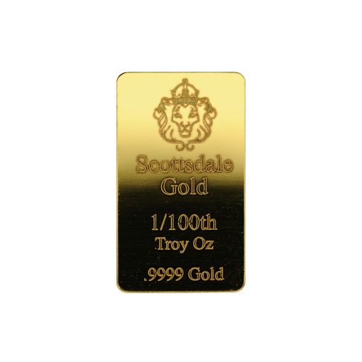 (New) Swiss USA 1/100th Oz 24K .9999 Pure Gold Argor Scottsdale Bar