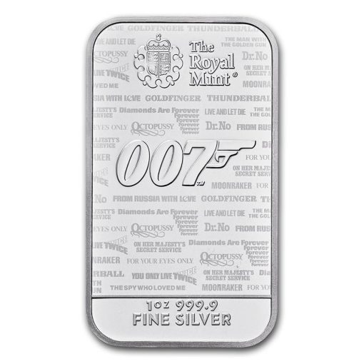 2020 (New) Great Britain James Bond 007 No Time To Die 1 oz Silver Bar