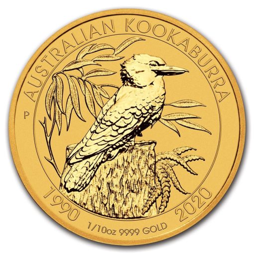 2020 (New) Australia Kookaburra 24K 1/10 oz Gold Coin in Capsule