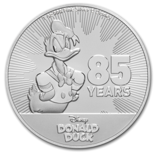 2019 (New) Disney Donald Duck 85th Anniversary $2 Niue 1 oz Silver Coin