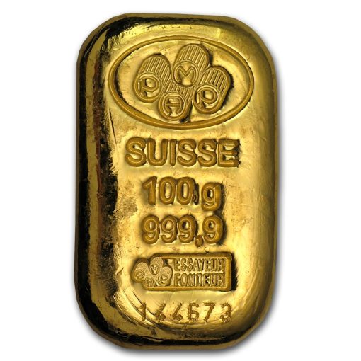 【Backorder】(New) 100 Gram Pamp Suisse 24K Gold Bar .9999 with Assay・1 Bar