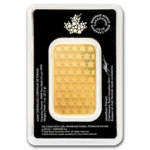 【Backorder】(New) Royal Canadian Mint 1oz 31.1g Gold Bar 24K .9999 Gold - Image 2