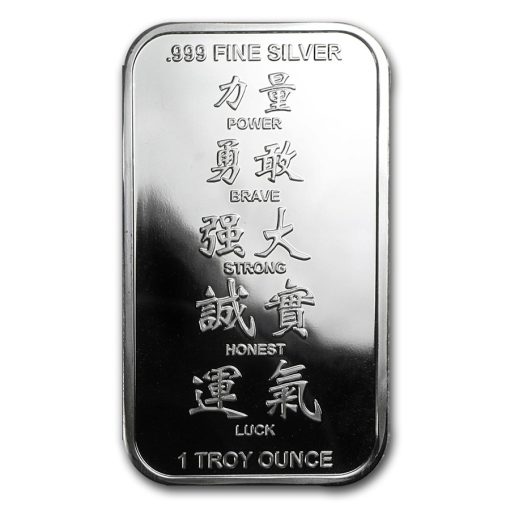 2012 (New) Pure .999 Silver Year of the Dragon Lunar Bar 1 oz - Image 2