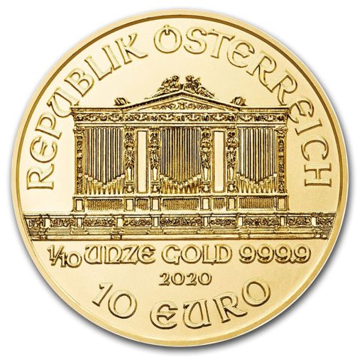 2020 (New) Austrian Philharmonic 10 Euro  24K 1/10 oz Gold Coin - Image 2