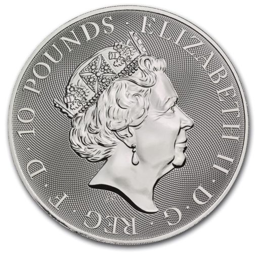 2020 (New) England Falcon Queens Beast £10 Silver Coin 10 oz - Image 2