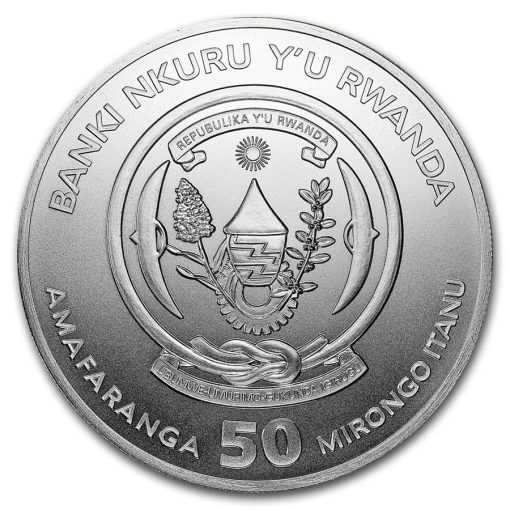 2019 (New) Rwanda African Shoebill 1 oz 99.9% Pure Silver Coin - Image 2