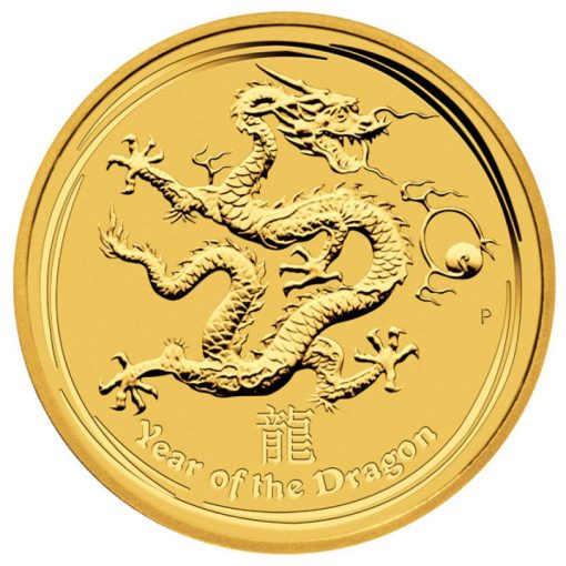 2012 (New) Australia Year of the Dragon Lunar 24K 1/10 oz Gold Coin