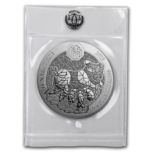 2019年 (新品) ルワンダ「 干支 十二支・亥年 豬 」純銀 1オンス 銀貨 - 画像 (3)