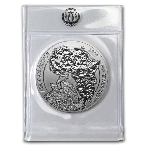 2019 (New) Rwanda African Shoebill 1 oz 99.9% Pure Silver Coin - Image 3