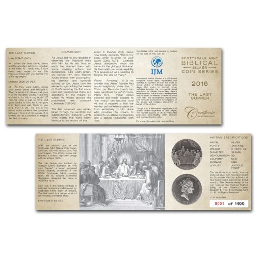 2016 (New) Bible Series The Last Supper Jesus Christ 2 oz Silver 62.2g Coin - Image 6