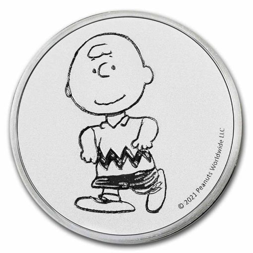 2021 (New) Peanuts - Charlie Brown 1 oz 99.9% Pure Silver Coin