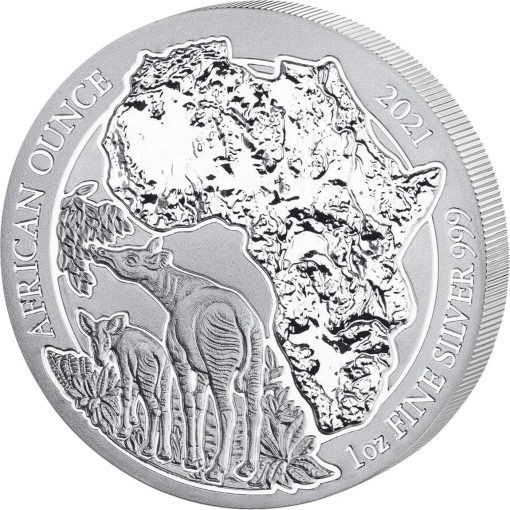 2021 (New) Rwanda Okapi 1 oz 99.9% Pure Silver Coin