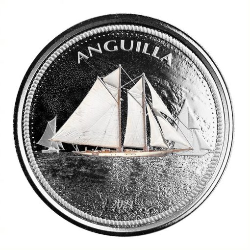 2021 (New) Anguilla Sailing Boat Silver 1 oz Coloured Coin