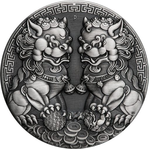 2021 (New) Australia「Double Pixiu」2 oz Silver Antiqued Coin