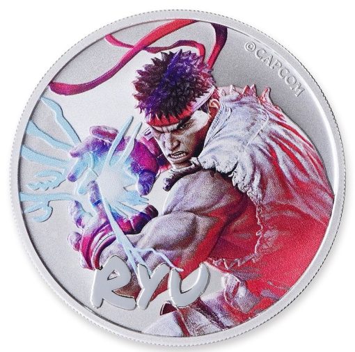 2022 (New) Tuvalu Street Fighter Ryu Silver 1 oz Coloured Coin