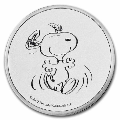 2021 (New) Peanuts-Snoopy 1 oz 99.9% Pure Silver Coin