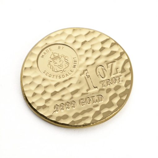 【3 Day Ship】(New) USA「Tombstone Hammered」Gold 1 oz Round - Image 2