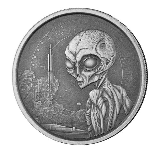 2021 (New) Ghana Alien Silver 1 oz Antique Coin