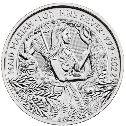 2022 (New) Great Britain Myths and Legends Maid Marian Silver 1 oz Coin